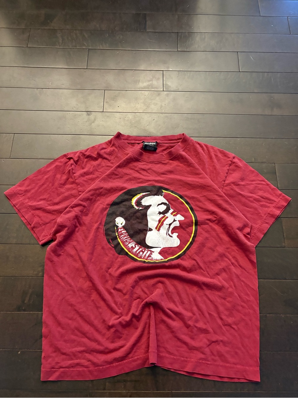Pro Edge Garnet Short Sleeve Graphic Tee with Multicolor Logo